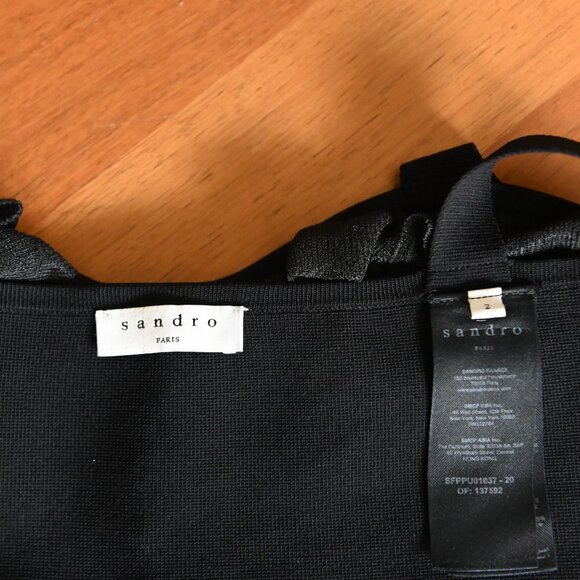 Sandro Black Ruffle Crop Top - Picture 9 of 16